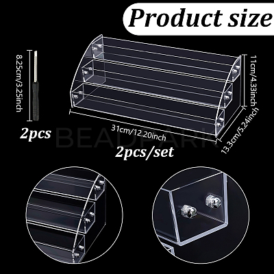 2Sets 3-Tier Transparent Acrylic Nail Polish Organizer ODIS-NB0001-62-1