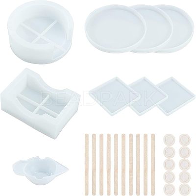 Cup Mat Silicone Molds Sets DIY-FH0002-21-1