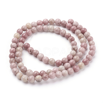 Natural Rhodonite Beads Strands G-G099-8mm-33-1