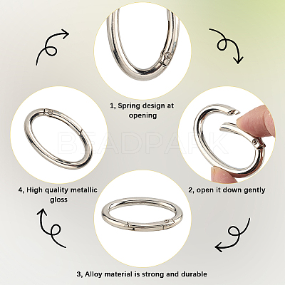 10Pcs Zinc Alloy Spring Gate Rings FIND-SP0004-31P-1