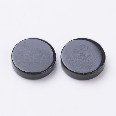 Natural Black Agate Cabochons X-G-E417-RS10x2-1