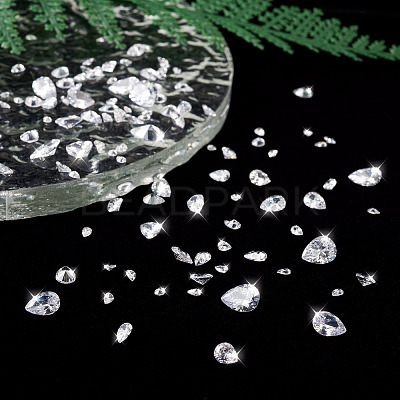 315Pcs 8 Style Teardrop-Shaped Cubic Zirconia Cabochons ZIRC-YS0001-02-1