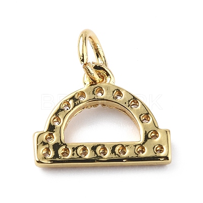 Brass Micro Pave Cubic Zirconia Charms ZIRC-F131-16G-09-1