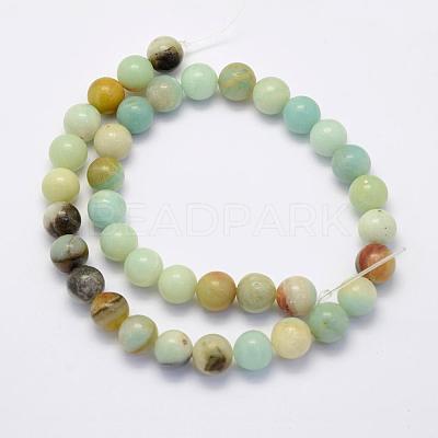 Natural Flower Amazonite Beads Strands G-G697-F06-4mm-1