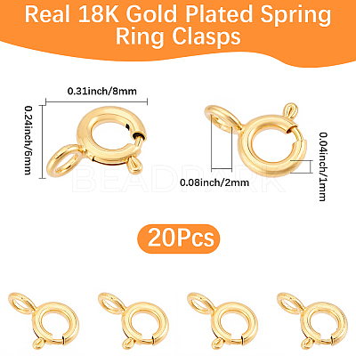 20Pcs Brass Spring Ring Clasps KK-BBC0025-77-1