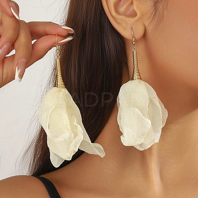 Alloy & Cloth Dangle Earrings WG6E4DC-01-1
