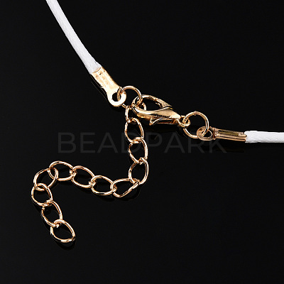 Waxed Cotton Cord Necklace Making MAK-YWC0001-01KC-02-1