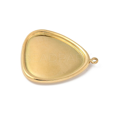304 Stainless Steel Pendant Cabochon Settings for Enamel STAS-L293-03G-1