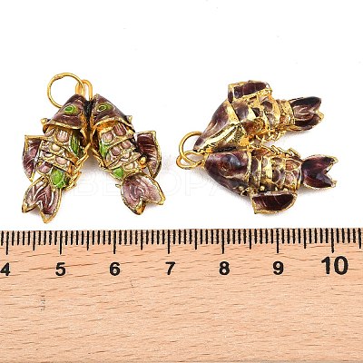 Brass Cloisonne Pendants KK-P251-A01-G-02-1