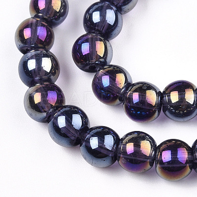 Electroplate Transparent Glass Beads Strands LS-GLAA-T032-T8mm-AB03-1