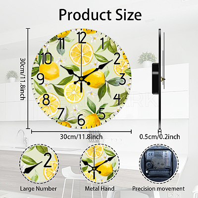 MDF Printed Wall Clock HJEW-WH0058-010-1