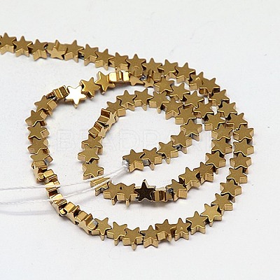 Electroplate Non-magnetic Synthetic Hematite Beads Strands G-J173-4x4mm-03-1