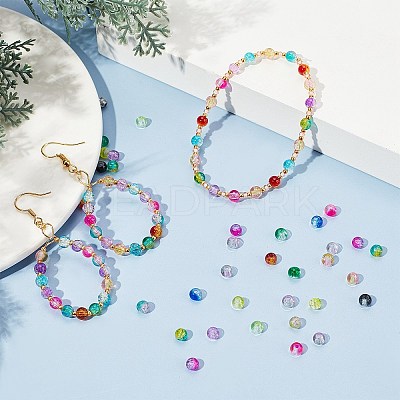 DIY Baking Paint Crackle Glass Beads Stretch Bracelet Making Kits DIY-PH0004-54C-1