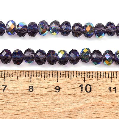 Electroplate Transparent Glass Beads Strands EGLA-A046-01B-11-1