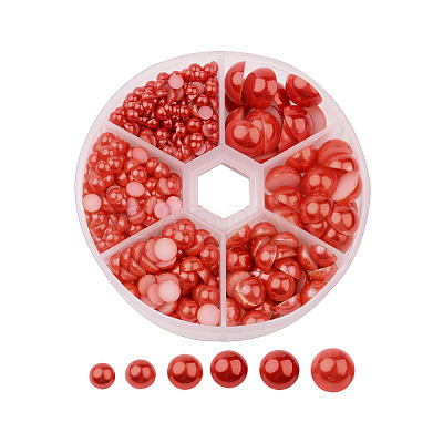 1Box ABS Plastic Imitation Pearl Dome Cabochons SACR-X0002-01-B-1