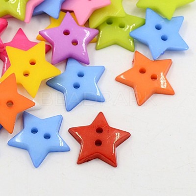 Acrylic Sewing Buttons X-BUTT-E070-B-M-1