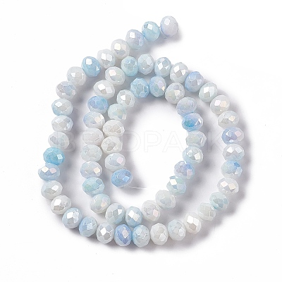 Ombre Effect Dyed Glass Beads Strands X-GLAA-C023-02A-1