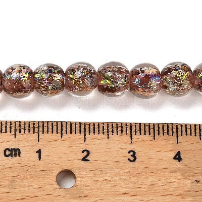 Handmade Dichroic Foil Glass Beads Strands DICH-U001-02F-1