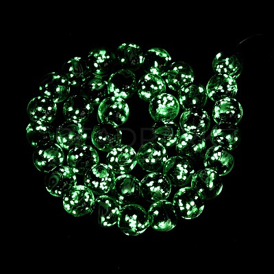 Luminous Handmade Glod Sand Lampwork Beads Strands LAMP-B028-03Q-10mm-1