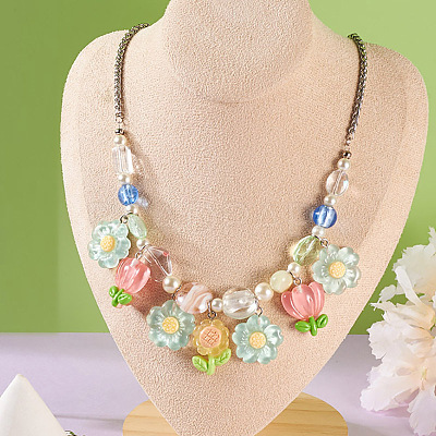 8Pcs 4 Styles Translucent Resin Pendants CRES-FP0001-08-1