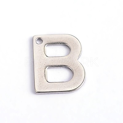 Tarnish Resistant 304 Stainless Steel Letter Charms LS-X-STAS-O072-B-1