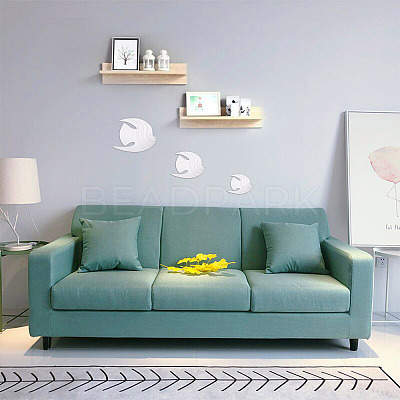 3 Sets 3 Style Fish Acrylic Mirror Wall Stickers DIY-CF0001-02B-1
