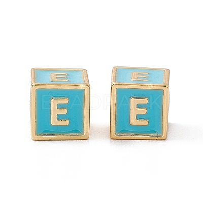 Rack Plating Brass Enamel Beads KK-B060-04G-06E-1