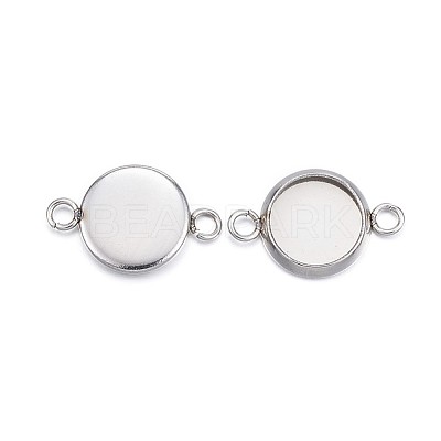 Tarnish Resistant 304 Stainless Steel Cabochon Connector Settings STAS-G170-26P-8mm-1
