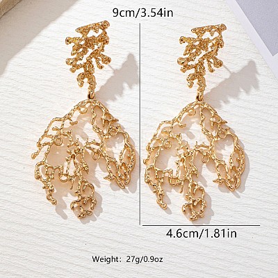 Alloy Branch Stud Dangle Earrings for Women WGBFFDA-01-1