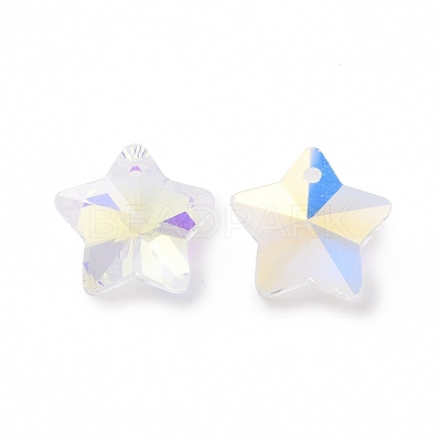 AB Color Plated Transparent Electroplate Glass Charms X-GLAA-H104-A04-1