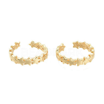 Adjustable Brass Cuff Rings RJEW-M135-04G-1