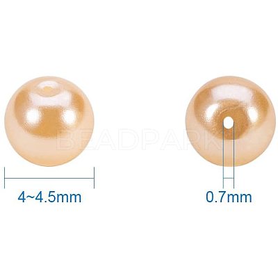 Pearlized Eco-Friendly Dyed Glass Pearl Round Bead HY-PH0002-24-B-1