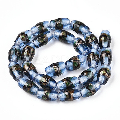 Handmade Gold Sand Lampwork Beads LAMP-T006-01B-1