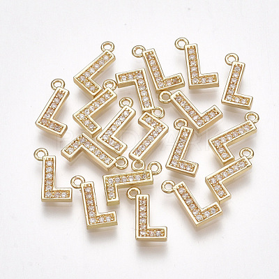 Brass Cubic Zirconia Charms KK-S348-330L-1