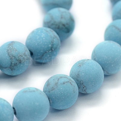 Synthetic Turquoise Beads Strands G-P387-01-10mm-1