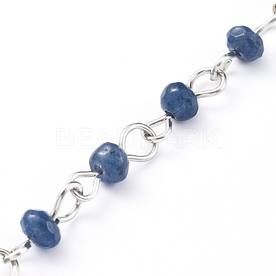 Handmade Natural Malaysia Jade Beaded Chains AJEW-JB00539-1