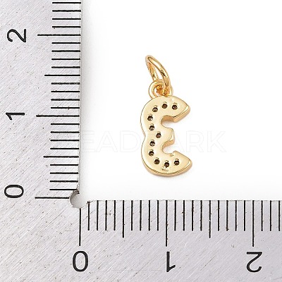 Brass Micro Pave Clear Cubic Zirconia Charms KK-G544-04G-03-1