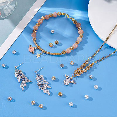 80Pcs 4 Colors Brass Beads KK-PH0011-96-1