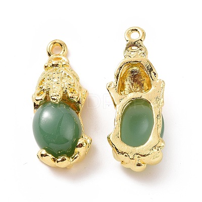 Alloy with Glass Imitation Jade Pendants FIND-G047-06G-02-1