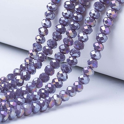 Electroplate Glass Beads Strands EGLA-A034-P1mm-B05-1