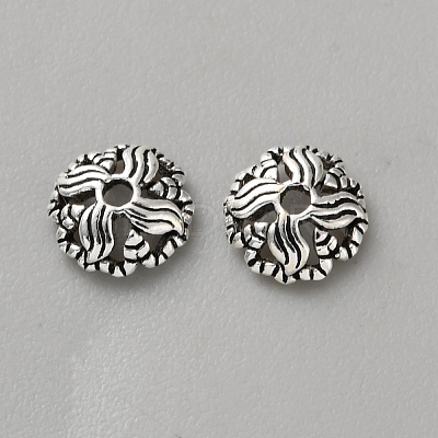 Retro 925 Sterling Silver Bead Caps LS-STER-WH0007-17C-AS-1