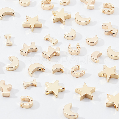 36Pcs 6 Style Brass Pendants KK-BC0002-11G-1