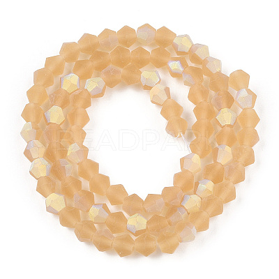 Imitate Austrian Crystal Bicone Frosted Glass Beads Strands EGLA-A039-T4mm-MB18-1