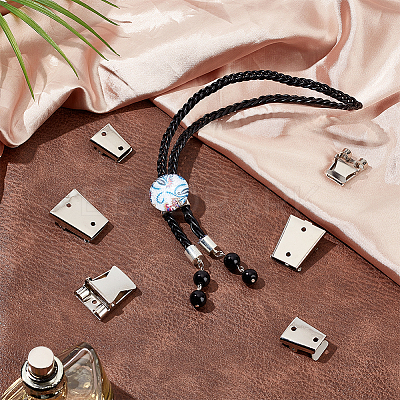 8Pcs 2 Styles Iron Bolo Tie Slider Clasp IFIN-PH0002-08-1