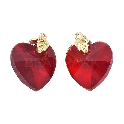 Brass Glass Pendants KK-H259-07G-1