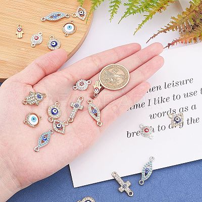 Alloy Rhinestone Links connectors ALRI-PH0001-13-1