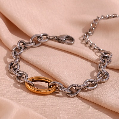 304 Stainless Steel Cable Chain Bracelets for Women WGF1402-02-1
