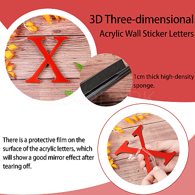 Acrylic Mirror Wall Stickers Decal DIY-CN0001-13B-X-1