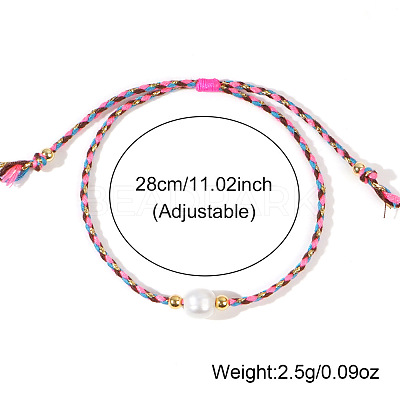 Natural Freshwater Pearl Bead Braided Bead Bracelets LS-JH8725-1-1