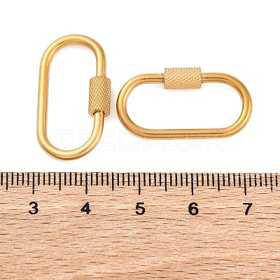 304 Stainless Steel Screw Carabiner Lock Charms STAS-K192-01G-A-1